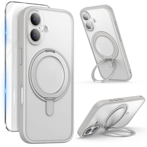 SURPHY Coque AntichociPhone 17 Pro Max Silicone Liquide Rouge Global Recycled Standard Antichoc Magnétique — A-Stand Gris