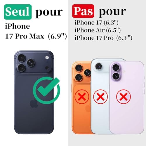 Cozycase Coque Top Antichoc IP68 Etanche pour iPhone 17 Pro Max Militaire Waterproof Rigide Protection Ecran Incassable