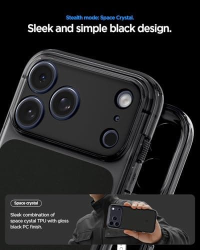 Spigen Coque iPhone 17 Pro Ultra Hybrid T MagFit DuraClear Noir Mat - Bonne protection, amélioration caméra, design mat