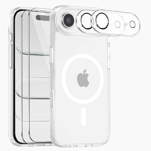 Cyoa Coque Magnétique iPhone 17 Protection Écran Verre Trempé + Caméras Anti-Rayures Etui TPUTransparent — Transparent mat