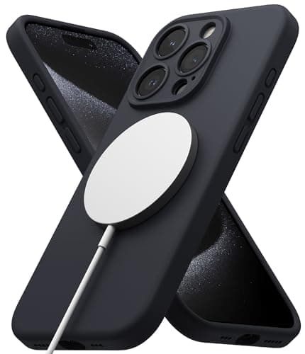 Ringke Coque Magnétique Silicone iPhone 17 Black Populaire Mince Étui Protection Magnétique Silicone Fine — Deep Blue