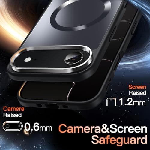 JETech Coque Magnétique Noir iPhone 17 Air MagSafe Luxe Antichoc Galvanisée