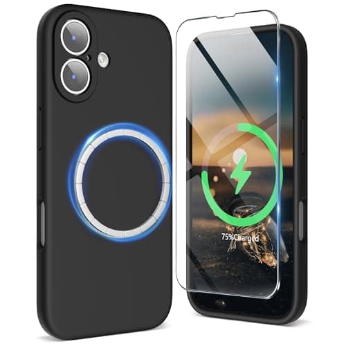 Coque Antichoc Silicone Liquide pour iPhone 17, protection complète et compatible magnétisme, Noir GRS