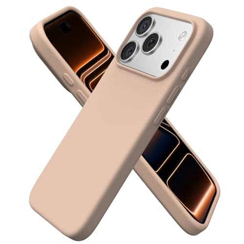 ORNARTO Coque en Silicone Liquide iPhone 17 Pro (6,3") - Protection Antichoc, Intérieur Doux en Microfibre, Bleu Marine — Titane Sable