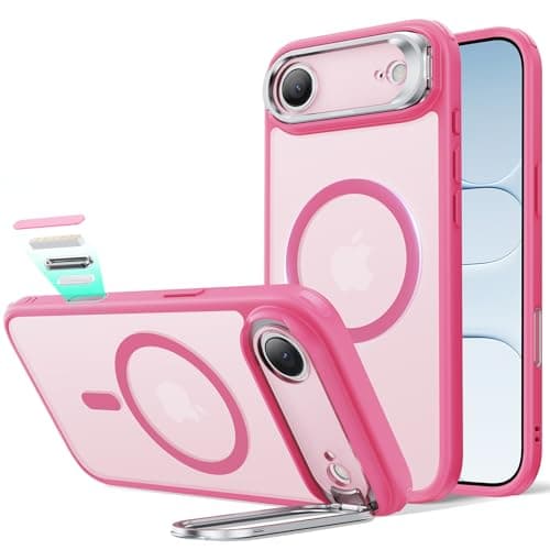 ESR Coque Transparente pour iPhone 17, Protection Commande de la Caméra et Compatible MagSafe, Idéale pour Hommes et Fem — B-Rose Givré(with Button)