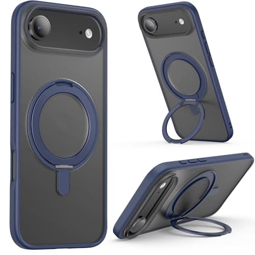 SURPHY Coque AntichociPhone 17 Pro Max Silicone Liquide Rouge Global Recycled Standard Antichoc Magnétique — A-Stand Bleu