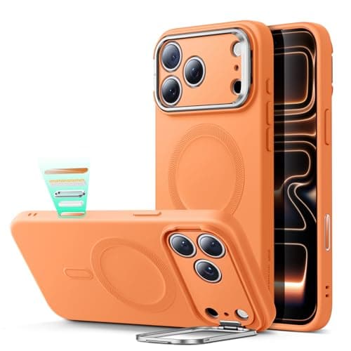 ESR Coque Transparente pour iPhone 17, Protection Commande de la Caméra et Compatible MagSafe, Idéale pour Hommes et Fem — C-Orange(with Button)