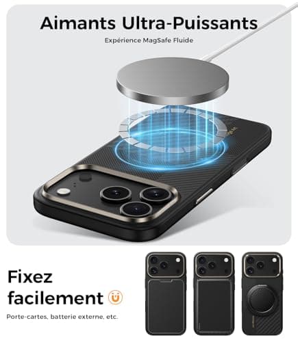 BENKS Coque iPhone 17 Pro MagSafe Protection Militaire Kevlar TPU défense tối ưuisée & protection contre les chocs
BENKS
