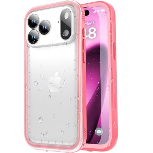 SPORTLINK Coque Étanche Antichoc iPhone 17 Pro Max - Militaire IP68 Incassable [Protection Caméra+Écran] - Double Face 6 — Rose/Transparent Givré