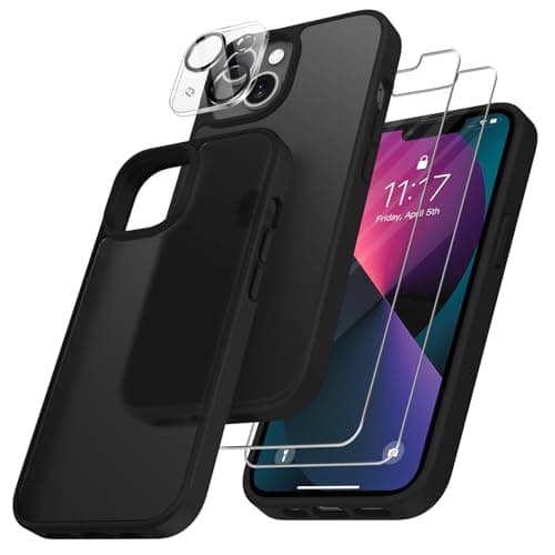FLLAO Coque 4 en 1 pour iPhone 17 Pro | Verre Trempé x2 & Coussin d'Air IntÉgrÉ | Protection Antichoc & Antirayures | Ho — Noir Vintage