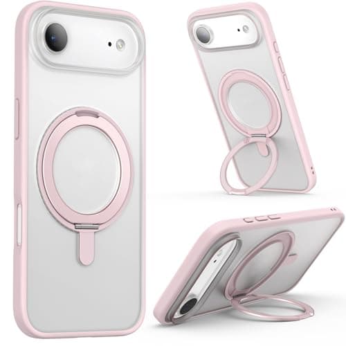 SURPHY Coque AntichociPhone 17 Pro Max Silicone Liquide Rouge Global Recycled Standard Antichoc Magnétique — A-Stand Rose