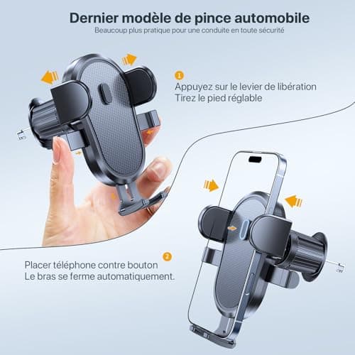 Miracase Auto-Lock Clip Support Téléphone Voiture pour Tous Les Smartphones de |0''-7'' | Porte-TéléphoneMain Libre|Main