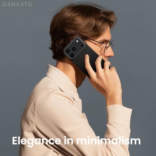 ORNARTO Coque pour iPhone 17 Pro Noir | Compatible MagSafe | Protection Militaire Antichoc | Anti-Rayures et Texture Ant