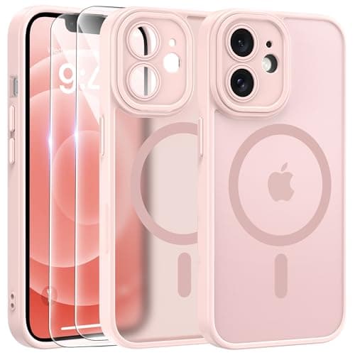 Coque Magnétique FLLAO pour iPhone 17 Pro Noir | 2 Verres Trempés + Protection MagSafe | Protection Totale et Étui Mat T — rose