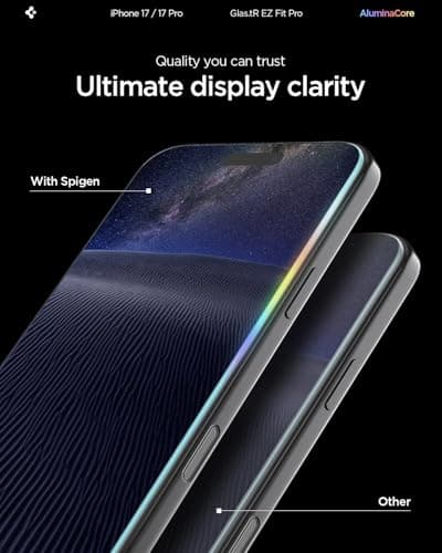 Spigen Glas.tR EZ Fit Pro Verre Trempé pour iPhone 17, Pro, ReiFS Heinças Liescables, Installation Facile, Dureté 9H, Pr