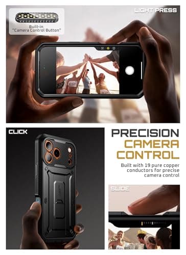 SUPCASE Coque Protective Militaire pour iPhone 17 Pro Max Noir [Béquille Intégrée & Protection d'Ecran] [Protection Accr