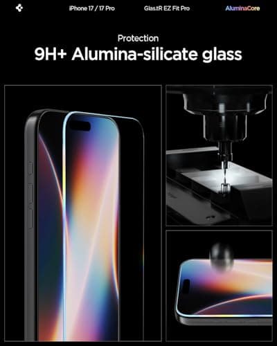 Spigen Glas.tR EZ Fit Pro Verre Trempé pour iPhone 17, Pro, ReiFS Heinças Liescables, Installation Facile, Dureté 9H, Pr