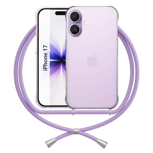 Coque iPhone 17 Pro Max Transparente Anti Jaune Gris Blanc Coin Renforcé TPU Shockproof — purple