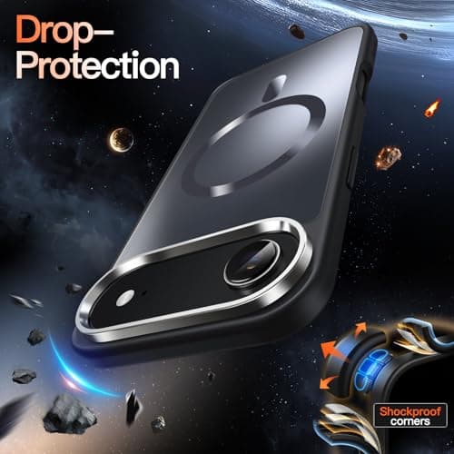 JETech Coque Magnétique Noir iPhone 17 Air MagSafe Luxe Antichoc Galvanisée