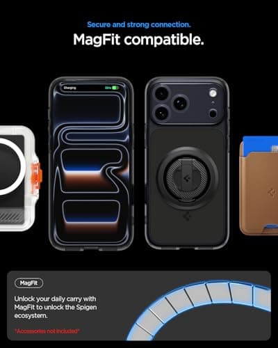 Spigen Coque iPhone 17 Pro Ultra Hybrid T MagFit DuraClear Noir Mat - Bonne protection, amélioration caméra, design mat