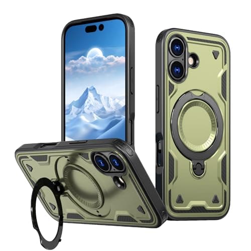 PanXCase Coque Étui Armor Métallique Anneau Magnétique pour iPhone 17 - Protection Anti-Choc Grade Militaire Armée (Blac — Green