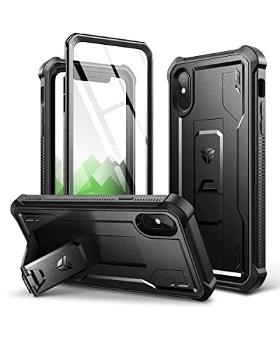 Dexnor pour iPhone 17 Coque Magnétique avec Cache Caméra Coulissant & Kickstand Réglable & Protecteur d'Écran Intégré - — Noir
