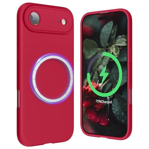 SURPHY Coque AntichociPhone 17 Pro Max Silicone Liquide Rouge Global Recycled Standard Antichoc Magnétique — Rouge