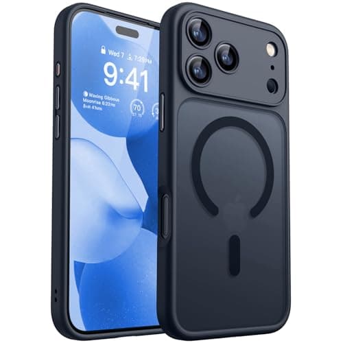 Coque Magnétique pour iPhone 17 Pro Max (6,9 Pouces), Compatible avec MagSafe, Housse Étui de Protection Antichoc et à P — Noir