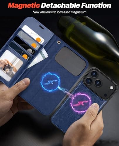 OCASE Coque Magnétique Détachable 2-en-1 pour iPhone 17 Pro Max - Bleu  
OCASE Coque en PU Étui Portefeuille avec RFID B
