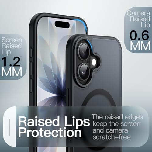 Coque JETech Magnétique iPhone 17 6,3", Compatible MagSafe, Housse Translucide Mat Anti-Chocs Noir