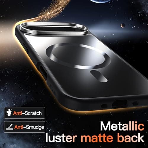 JETech Coque Magnétique Noir iPhone 17 Air MagSafe Luxe Antichoc Galvanisée