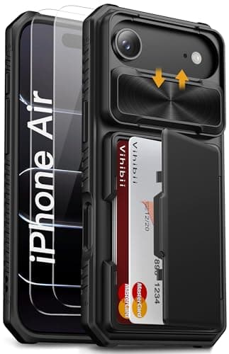 Coque Vihibii iPhone 17 Noir - Silicone Militaire RFID Blocage — A-Verre Trempé