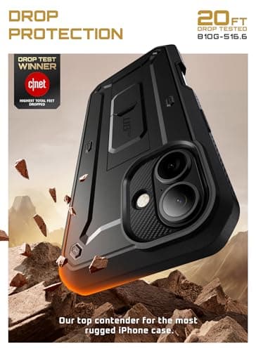 SUPCASE Coque pour iPhone 17 2025 [Protection Qualité Militaire & Béquille Intégrée] Coque Intégrale Robuste pour iPhone