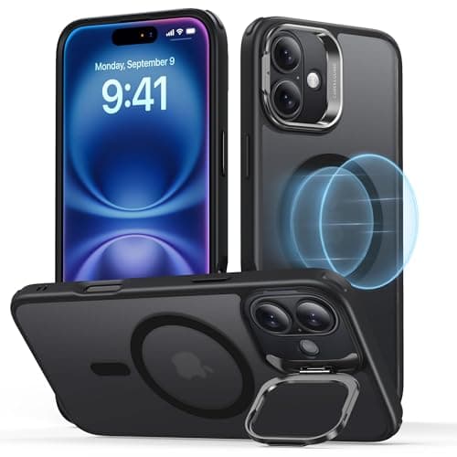 ESR Coque Transparente pour iPhone 17, Protection Commande de la Caméra et Compatible MagSafe, Idéale pour Hommes et Fem — Noir Givré