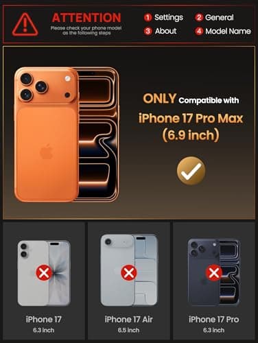 Coque Vihibii pour iPhone 17 Pro Max Antichoc et RFID Blocage, Noir | Protection Cache Camera Silicone Militaire