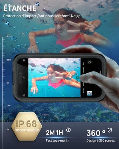 Coque Étanche IP68 360° Anti-Poussière Anti-Neige pour iPhone 17 Air - Protection Housse Resistante à l'Eau avec Compati