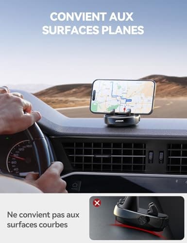 JOYROOM Porte Téléphone Voiture Universel, Compatible iPhone Samsung Huawei Google Android, Support Téléphone pour Voitu