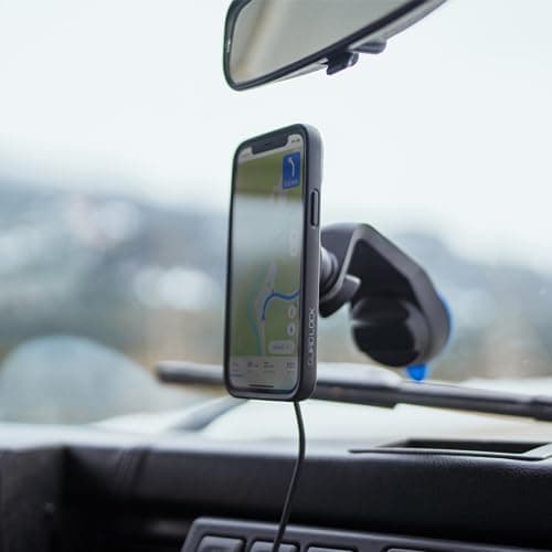 Support Magnétique sans Fil pour iPhone 16 Pro Max pour Pare-Brise/Tableau de Bord avec Chargeur MAG V2, Adapteur Sans V