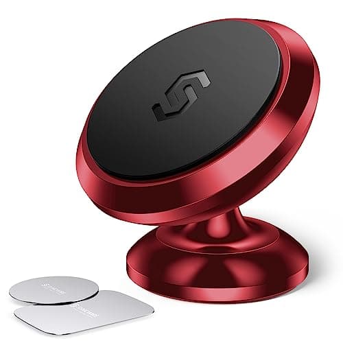 Syncwire Support Magnétique Portable pour Voiture - Rotation 360° Aimants FortsCompatible avec iPhone/Samsung/Huawei/GPS — Rouge