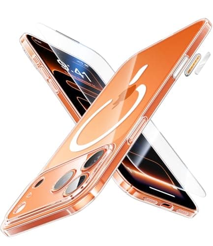 Coque JUESHITUO Ultra Fine pour iPhone 17 Pro Max Magsafe - Protection Lentille et Bouton Caméra, Antipoussière, Ultralé — Transparent
