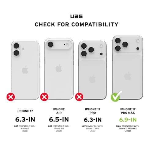 Urban Armor Gear Coque iPhone 17 Pro Max Kevlar Protection Militaire (Compatibilité Qi + Magnétique) Étui Résistant USB-