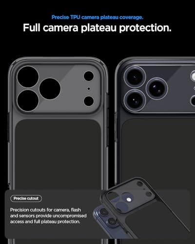 Spigen Coque iPhone 17 Pro Ultra Hybrid T MagFit DuraClear Noir Mat - Bonne protection, amélioration caméra, design mat