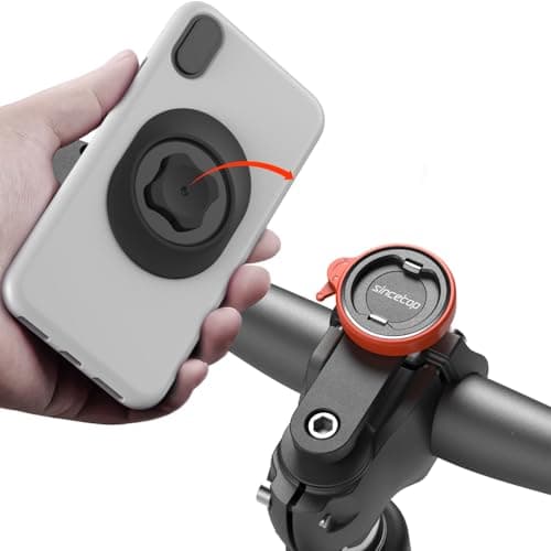 Support Telephone Velo Tout-Terrain pour VTT, Scooter, Vélo Electrique et Routier C-2e Gén.ERMOTOWasive Versatile Suppor — 【1ère génération】Support de capuchon de potence - Orange