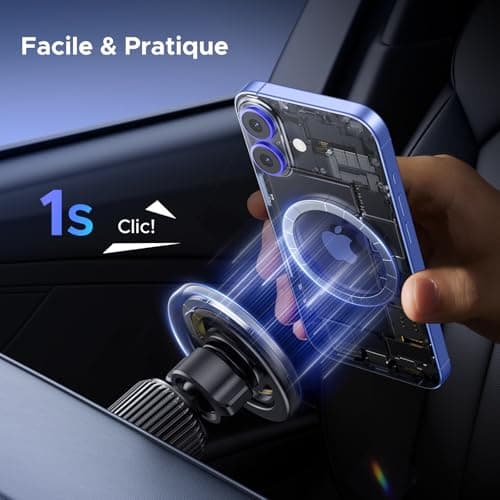 UGREEN Support Téléphone Voiture Magnétique (Compatibilité iPhone 15/14/13/12 Pro Max, Samsung Galaxy S25/S24, Pixel 10/