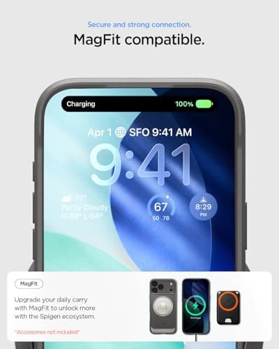 Spigen Coque Rugged Armor MagFit pour iPhone 17 Pro Max - Robuste, Protection Militaire, Gris