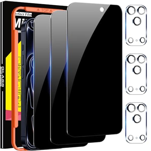 Milomdoi True 25°Anti Espion 3 Pièces Verre Trempé Ecran pour iPhone 17 Pro Max Utilisateur Amical Caméra Arrière Protég