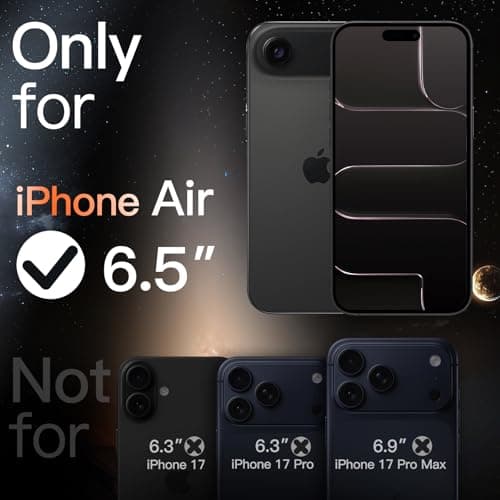 JETech Coque Magnétique Noir iPhone 17 Air MagSafe Luxe Antichoc Galvanisée