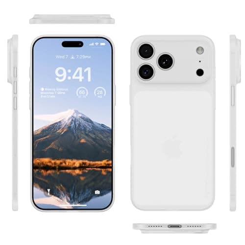 Coque memumi Résistante aux Chocs pour iPhone 17 Pro - Trans-Blanc Ultra Mince 0.3 mm Mat Định hình Phoque Tunisien Anti