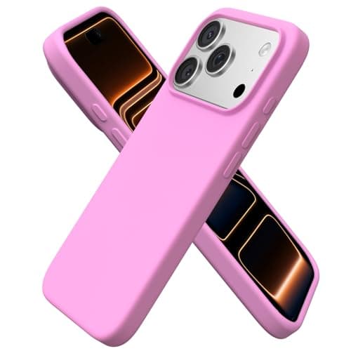 ORNARTO Coque en Silicone Liquide iPhone 17 Pro (6,3") - Protection Antichoc, Intérieur Doux en Microfibre, Bleu Marine — Fleur de Cerisier