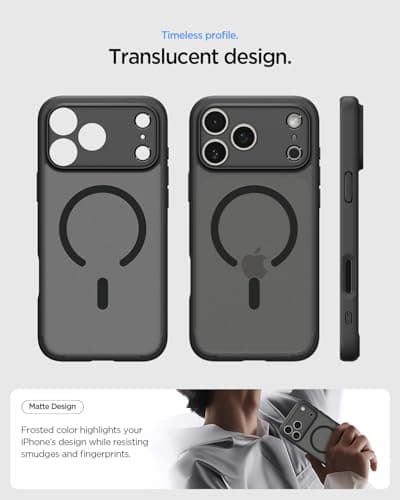 Coque Spigen DuraClear pour iPhone 17 Pro - Ultra Hybrid MagFit Frost Noir Qualité Signature